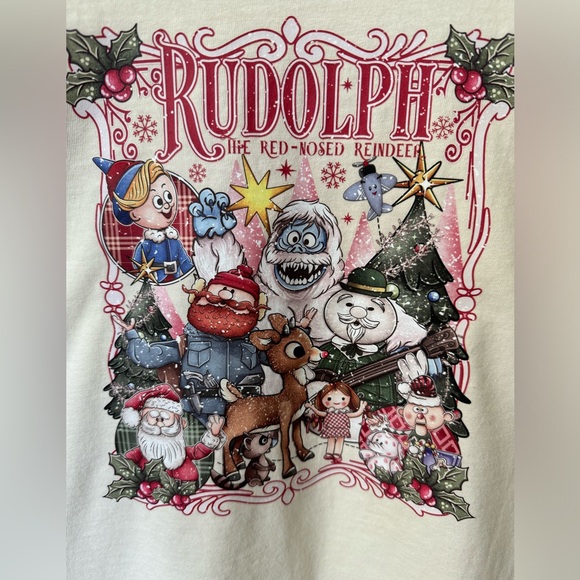 Rudolph the red nosed reindeer Christmas T-shirt comfort color Ivory - Picture 2 of 2